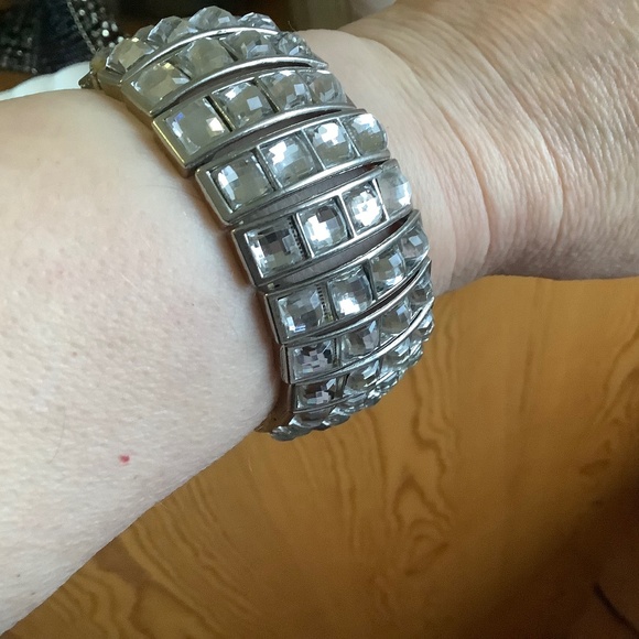 Vintage Bling 90s bracelet clear stones - Picture 3 of 3